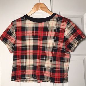 Cropped Plaid Top